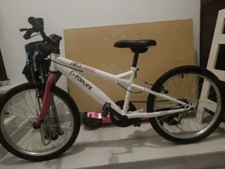 Bicicleta infantil Toplife blanca y rosa