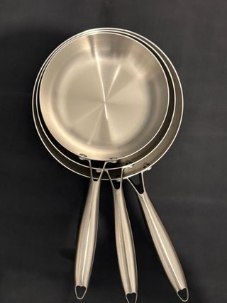 Set 3 Padelle in Acciaio Inox SUS 304