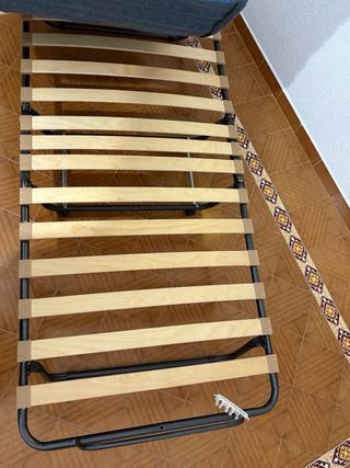 Cama Plegable Azul y Marrón