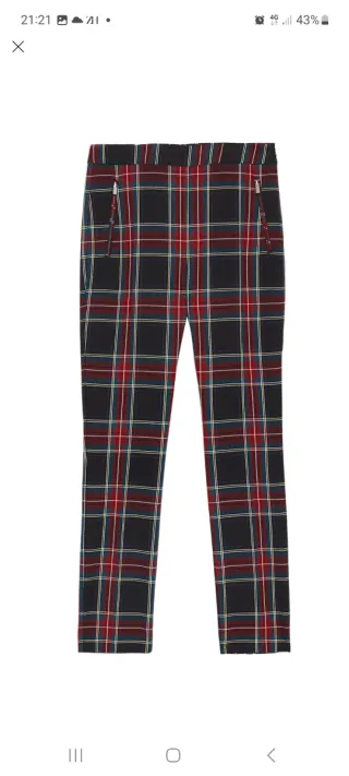 Pantalón cuadros cremallera