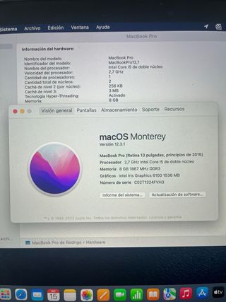 MacBook Pro Retina 2015 Plata