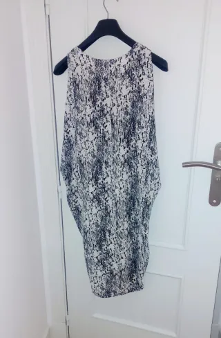 Vestido H&M Globo Blanco y Negro Talla Única