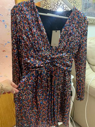 Vestido lentejuelas Sfera fiesta talla L