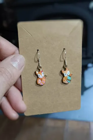 Pendientes plata de ley Zorro Bisutería asimétrico