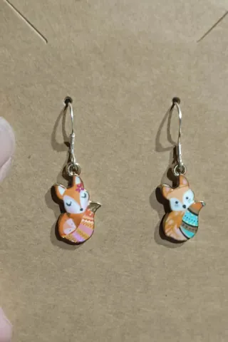 Pendientes plata de ley Zorro Bisutería asimétrico