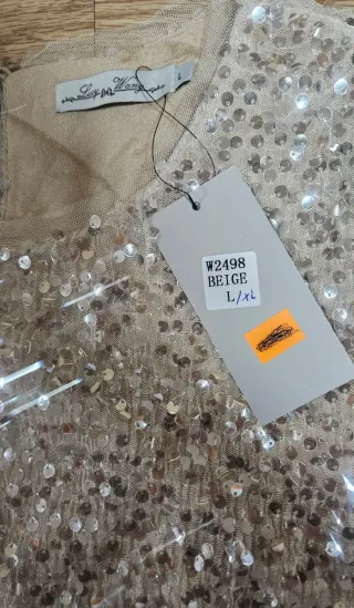 Vestido lentejuelas corto Dorado Talla L