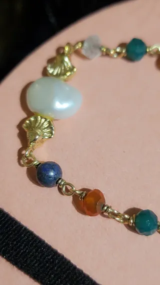 *Pulsera Tous Oro Multicolor Perla