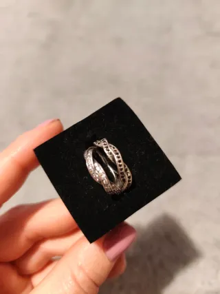 Anillos Plata Trenzados con Circonitas para pareja