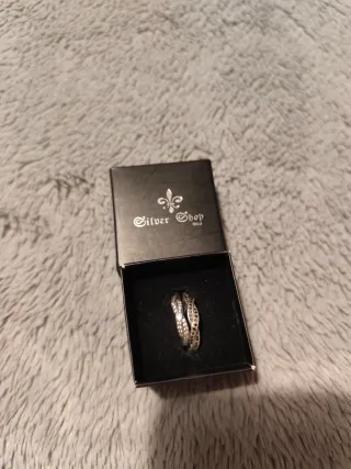 Anillos Plata Trenzados con Circonitas para pareja