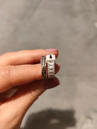 Anillos Plata Trenzados con Circonitas para pareja