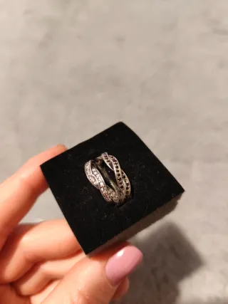 Anillos Plata Trenzados con Circonitas para pareja