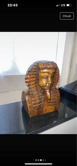 Statua Faraone Egiziano Legno