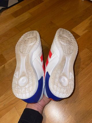 Zapatillas Fútbol Sala Adidas Blancas y Rojas