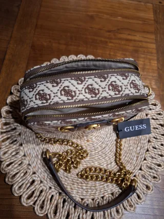 Borsa Guess monogram beige e marrone