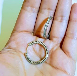 Pendientes Pandora Aro Corazones  Circonitas plata