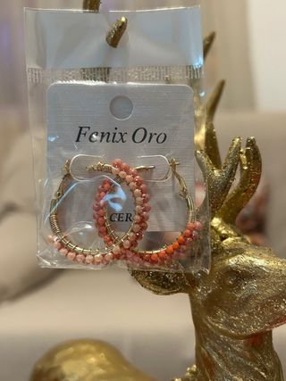 Pendientes Fenix Oro Naranja y Rosa
