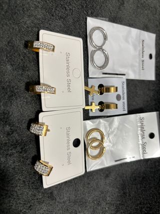 Pendientes Acero Inoxidable Dorados y Plateados