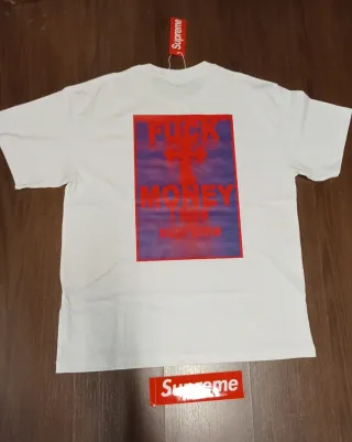 Camiseta Supreme Talla L Oversize Blanca