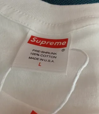 Camiseta Supreme Talla L Oversize Blanca