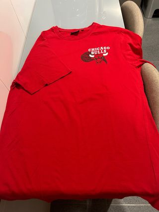 Camiseta Chicago Bulls Roja Manga Corta
