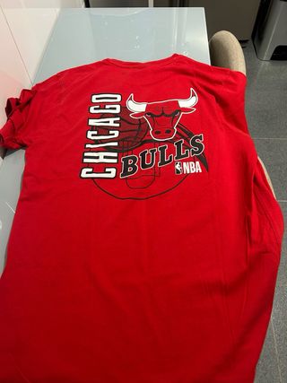 Camiseta Chicago Bulls Roja Manga Corta