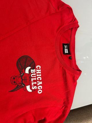 Camiseta Chicago Bulls Roja Manga Corta