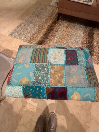 Banqueta tapizada patchwork