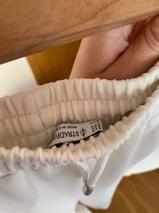 Pantalón ancho chándal blanco