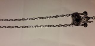 Collar étnico plata y verde