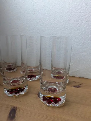 Juego 6 vasos altos en cristal años 60