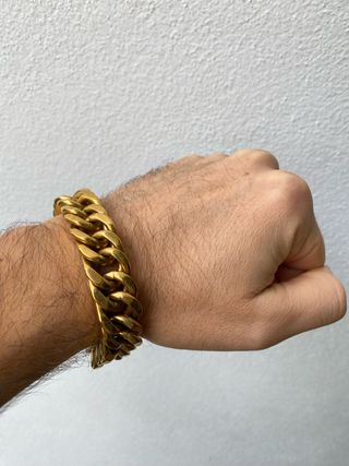 Pulseira Corrente Aço Inox Dourada