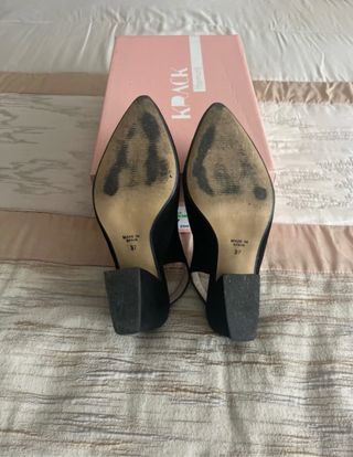 Zapato Salón Ante Negro Talla 37