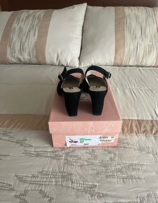 Zapato Salón Ante Negro Talla 37