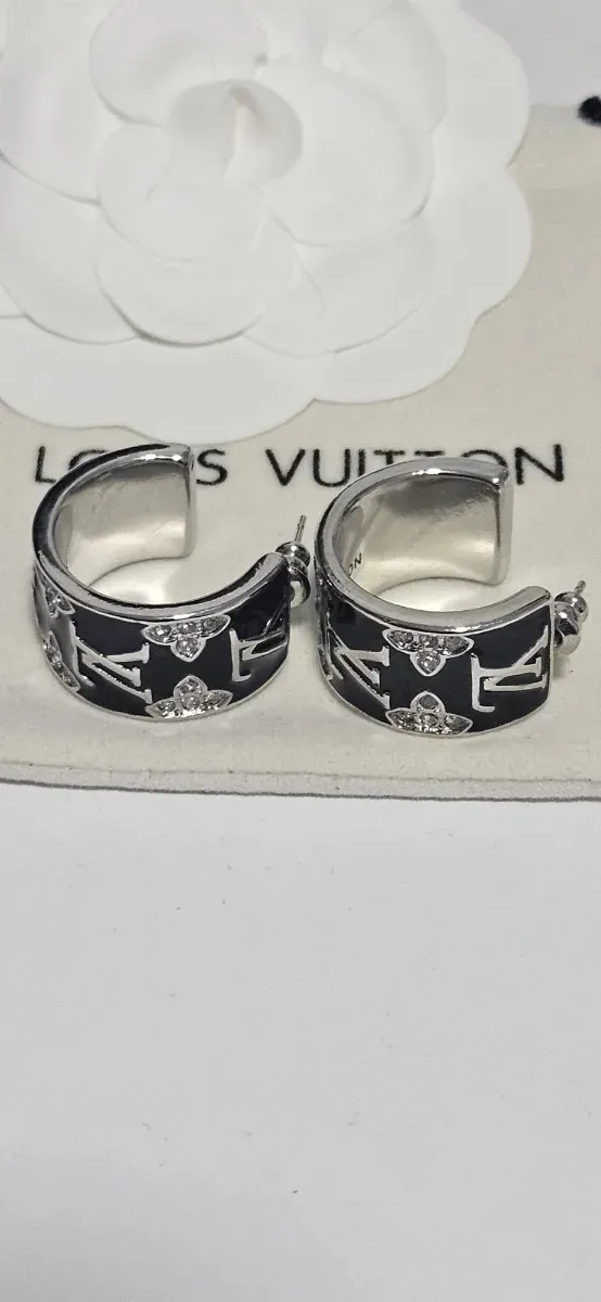 Pendientes Aro Louis Vuitton Mariposa Negro