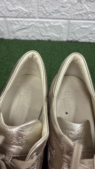 Scarpe Hogan Donna Beige Oro Zeppa