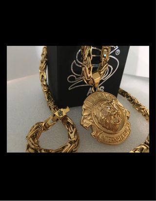 Cadena de oro 18k peso 25 gramos colgante leon