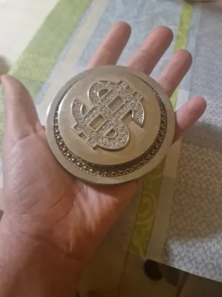 Hebilla Cinturón Dólar Plateado