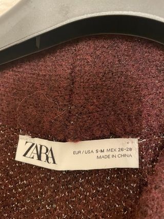 Chaqueta Zara Punto Burdeos Talla M