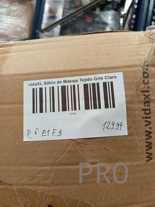 Sillón masaje reclinable vidaXL gris