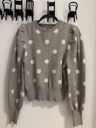 Jersey gris de lunares blancos Sfera talla M