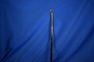 Cazo antiguo latón dorado mango hierro