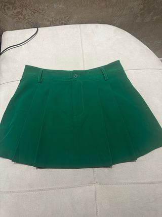 Minigonna verde plissettata