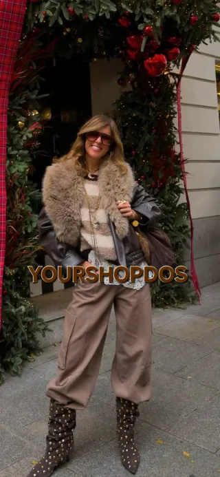 Cazadora Zara efecto pelo cuello desmontable T/XS