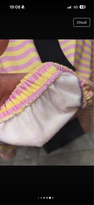 Felpa corta a righe con colletto