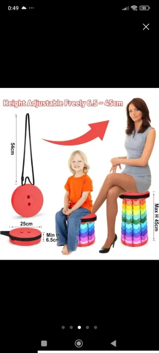 Taburete Plegable Portátil Arcoíris