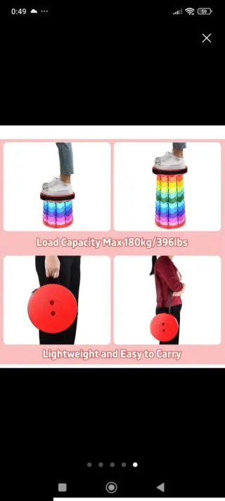 Taburete Plegable Portátil Arcoíris