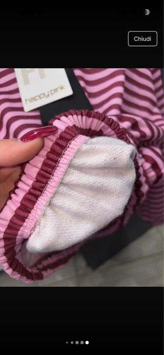 Felpa corta a righe con colletto