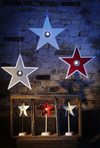 Estrella de papel roja con luz IKEA (NUEVA)