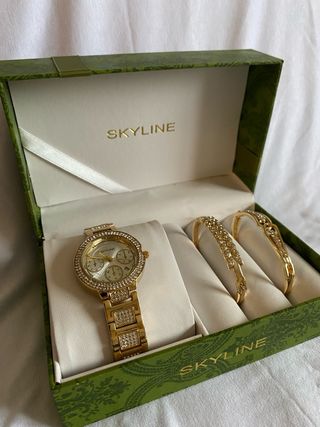 Reloj Skyline Acero Inoxidable Dorado y Plateado