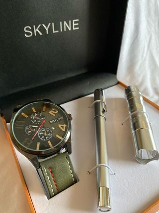 Reloj SKYLINE Hombre Acero Inoxidable Negro/Verde